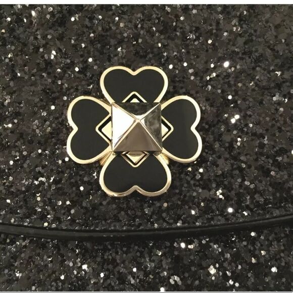 AUTHENTIC KATE SPADE BLACK GLITTER ODETTE MINI CROSSBODY BAG - Picture 6 of 11